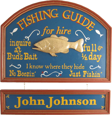 125 Fishing Guide Fishing Sign.