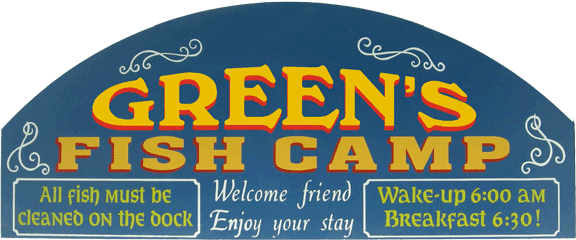 1568 Fish Camp Personalized Fishing Plaque