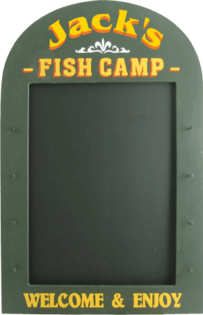 1570 Fish Camp Chalk Board Personalized Sign