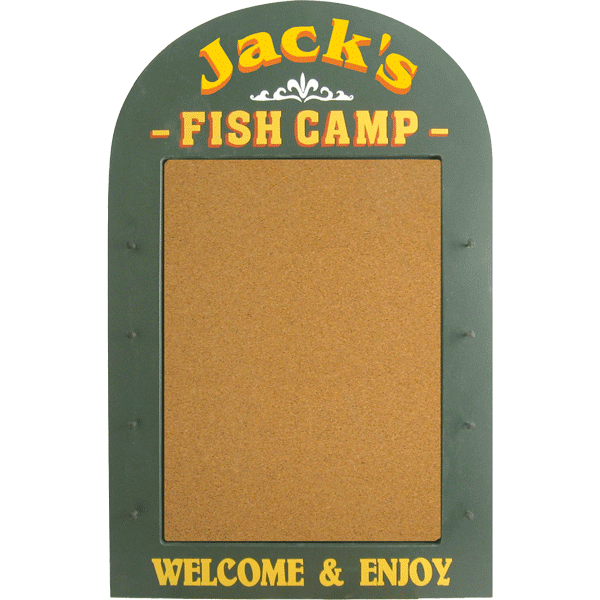 2947 Fish Camp Corkbd Personalized Sign